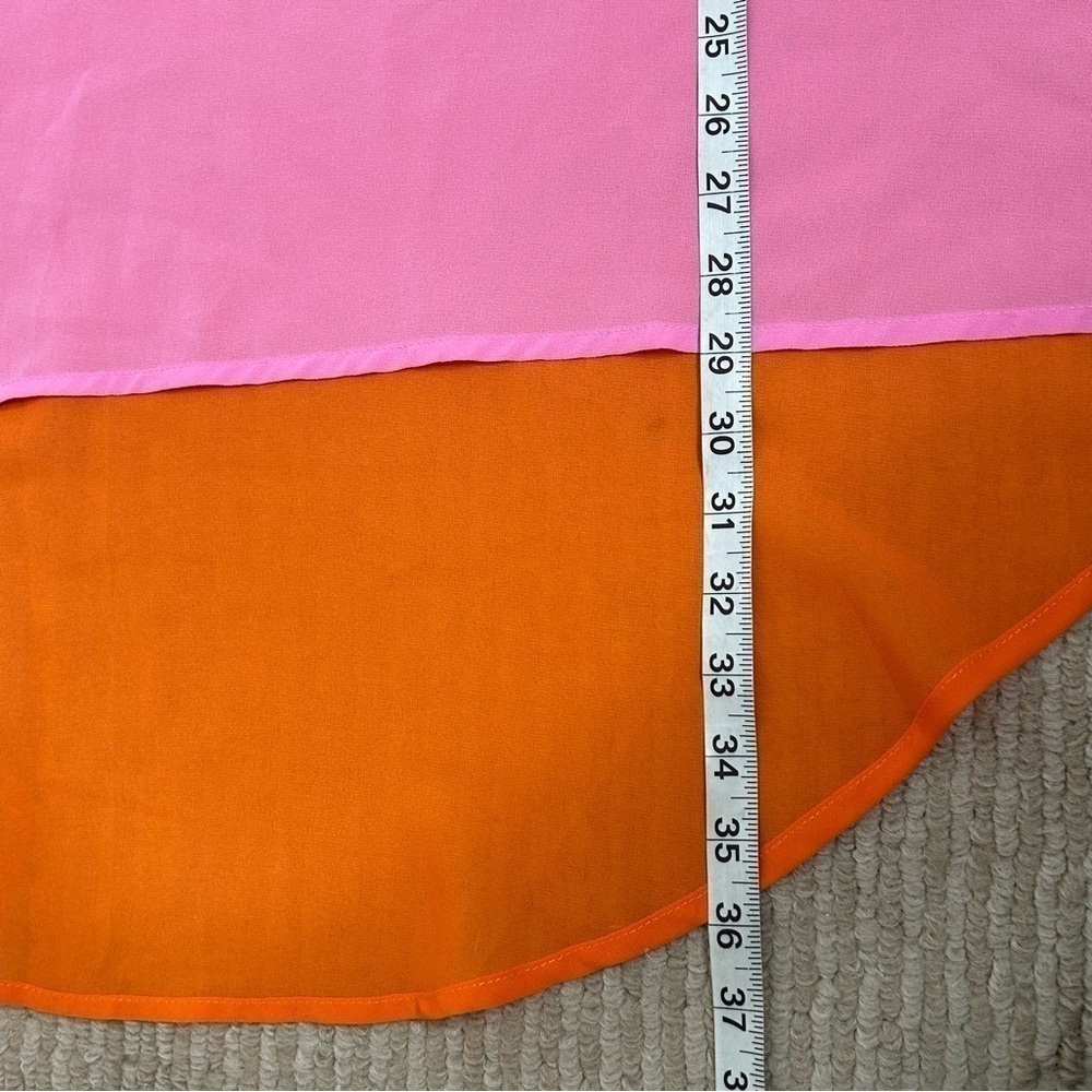 Never Fully Dressed Colorblock High Low Chiffon Blouse - Picture 15 of 15